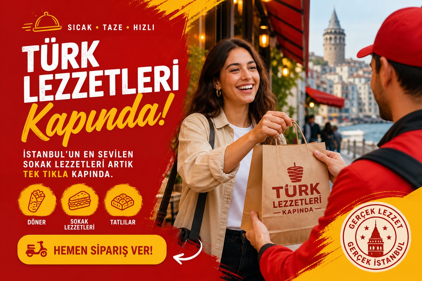 Hızlı teslimat ile sokak lezzeti