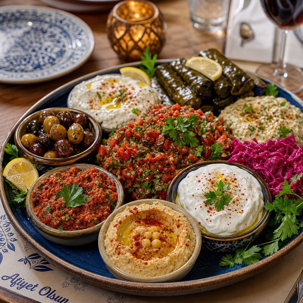 Renkli meze tabağı